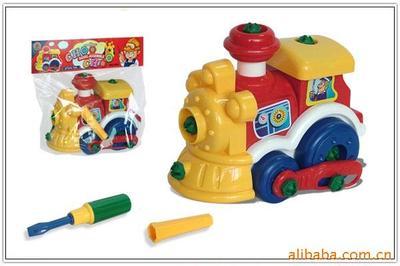 積木拆裝火車 激發兒童創造力的DIY塑料玩具